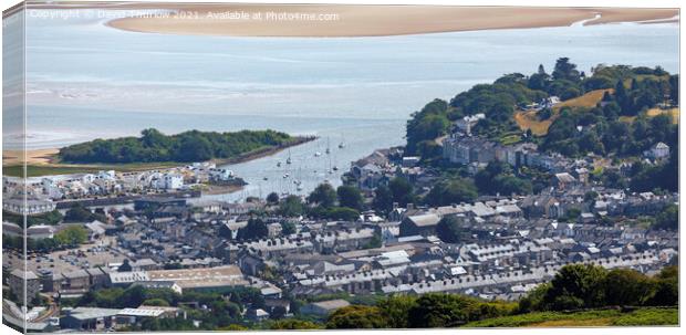 Porthmadog Harbour and Town Canvas Print by David Thurlow
