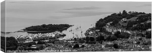 Porthmadog Harbour and Town Canvas Print by David Thurlow