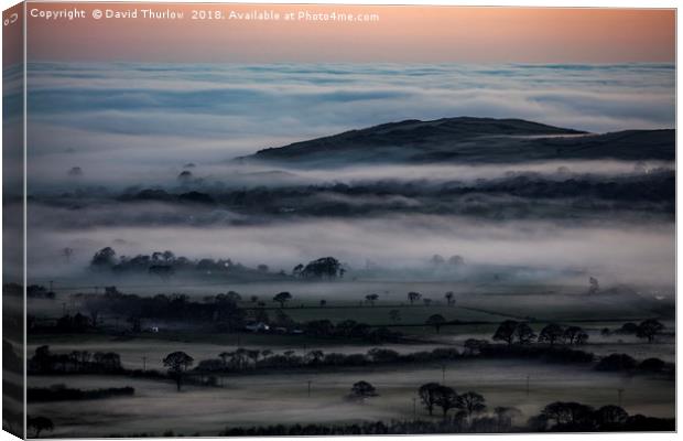 Welsh Evening Sea Mist Canvas Print by David Thurlow