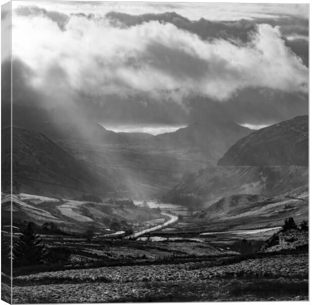 Prysor Valley Clouds Canvas Print by David Thurlow