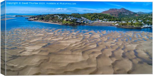 Borth y gest, patterns in the sand. Canvas Print by David Thurlow