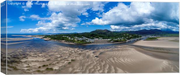 Borth y Gest, patterns in the sand. Canvas Print by David Thurlow
