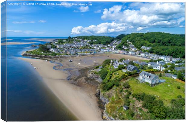 The idyllic harbour of Borth y Gest Canvas Print by David Thurlow