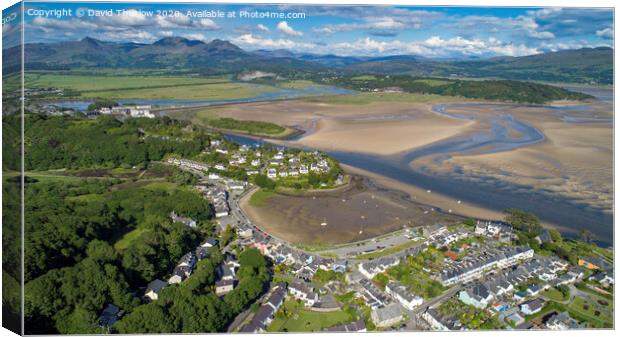 Borth y Gest's Tranquil Harbour Canvas Print by David Thurlow