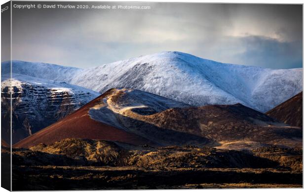 Berserkjarhraun Lava Field, Snæfellsnes Peninsula, Iceland Canvas Print by David Thurlow