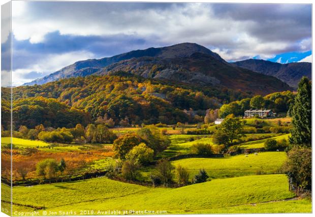 Autumn colours in Little Langdale Canvas Print by Jon Sparks