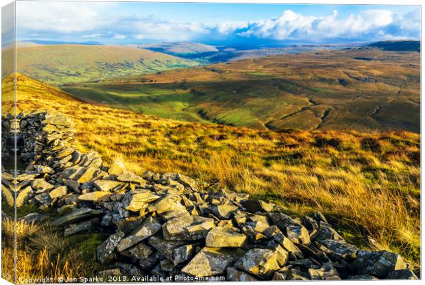 Dentdale from Middleton Fell Canvas Print by Jon Sparks