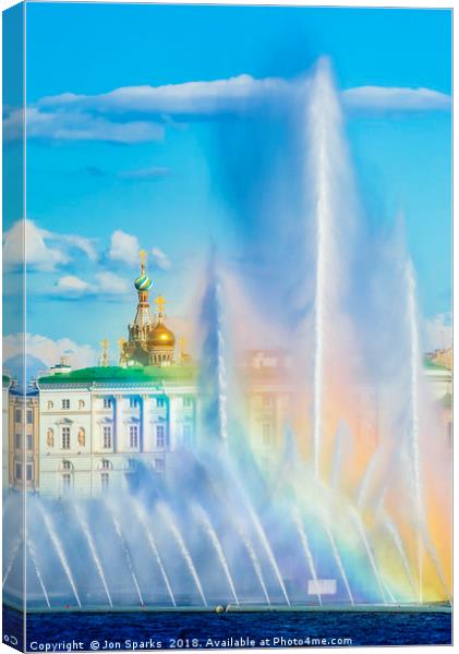 Fountains and Winter Palace 2 Canvas Print by Jon Sparks