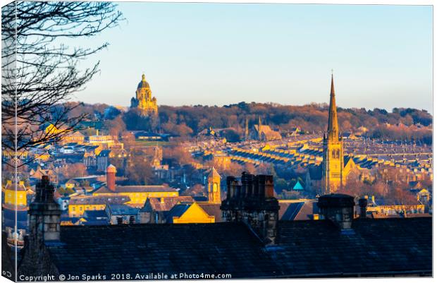 Evening over Lancaster Canvas Print by Jon Sparks
