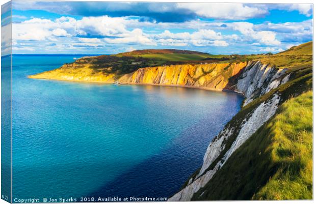 Alum Bay, Isle of Wight Canvas Print by Jon Sparks