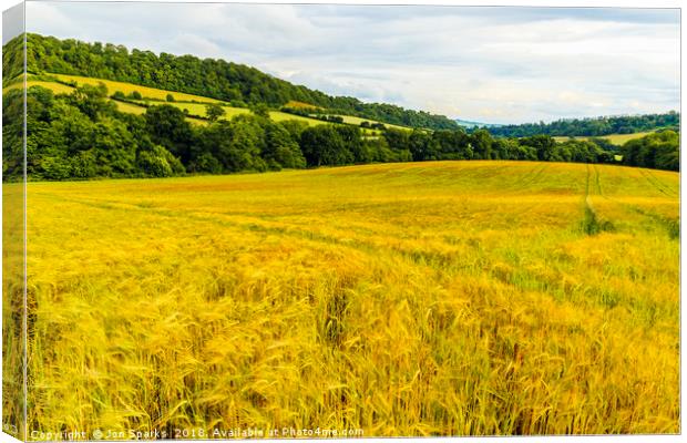 Field on Wenlock Edge Canvas Print by Jon Sparks