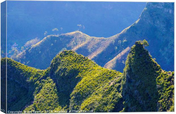 Ridges on Madeira Canvas Print by Jon Sparks