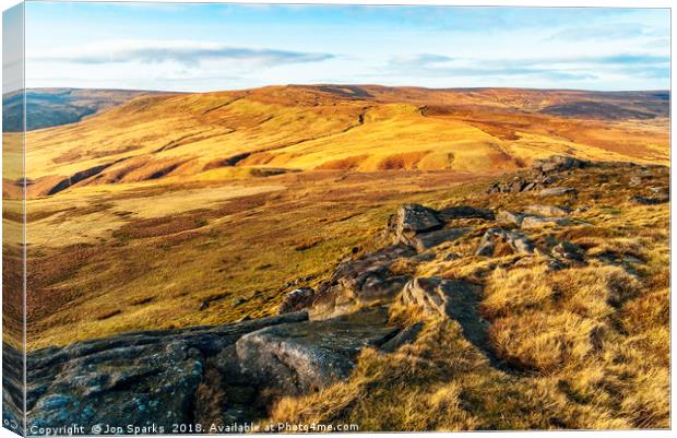 West from Bowland Knotts  Canvas Print by Jon Sparks