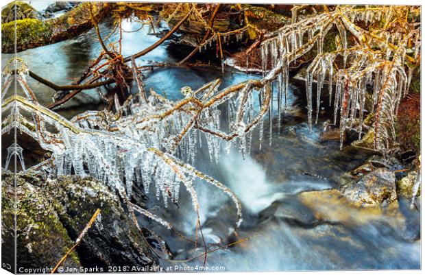 Icicles, Selside Beck Canvas Print by Jon Sparks