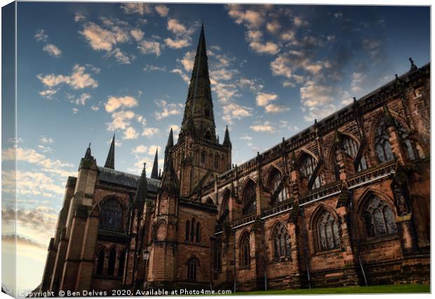 Majestic Lichfield Cathedral Amidst an Enchanting  Canvas Print by Ben Delves