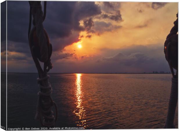 Romantic Sunset Cruise in Cancun Canvas Print by Ben Delves