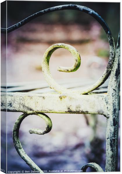 metal bench pattern Canvas Print by Ben Delves