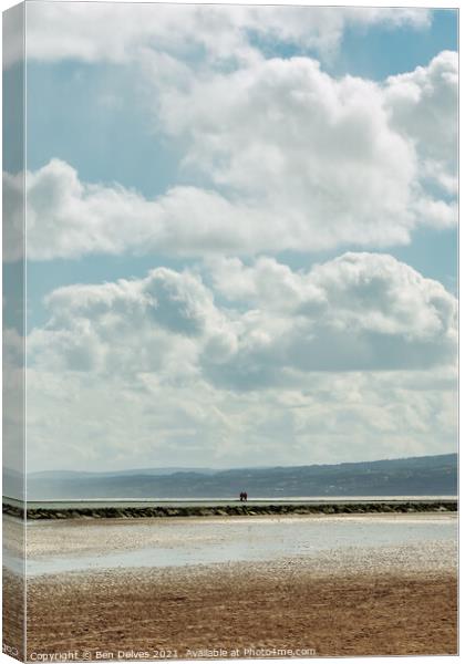 A couple and the clouds at West Kirby Canvas Print by Ben Delves