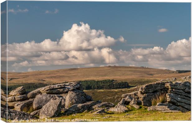 Looking north from Gutter Tor on Dartmoor Canvas Print by Jean Fry
