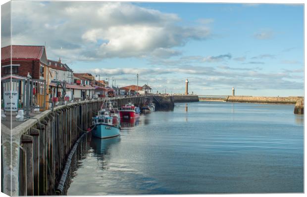 whitby harbour Canvas Print by Rob Farrell