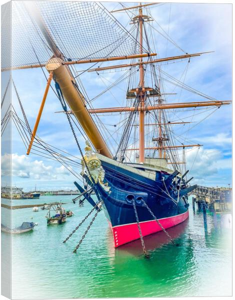 Hms Warrior warship  Canvas Print by stuart bingham