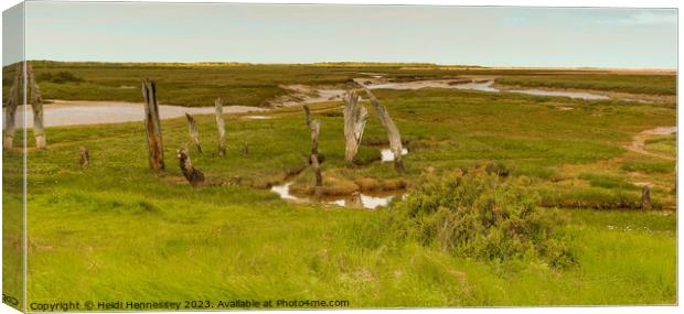 Landscape view of Thornham Old Harbour Defence Canvas Print by Heidi Hennessey