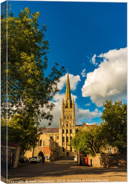 Majestic Norwich Anglican Cathedral Canvas Print by Heidi Hennessey