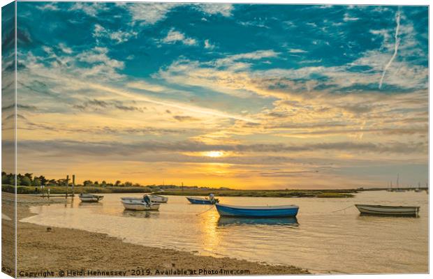 Majestic Sunset View over Brancaster Staithe Canvas Print by Heidi Hennessey