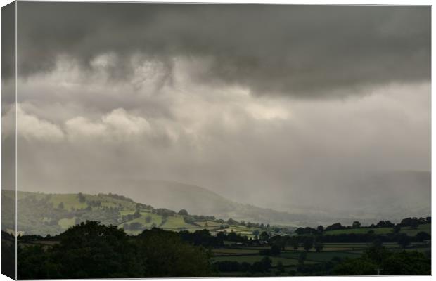 Pen Y Fan Hidden by rain Canvas Print by Kevin Arscott