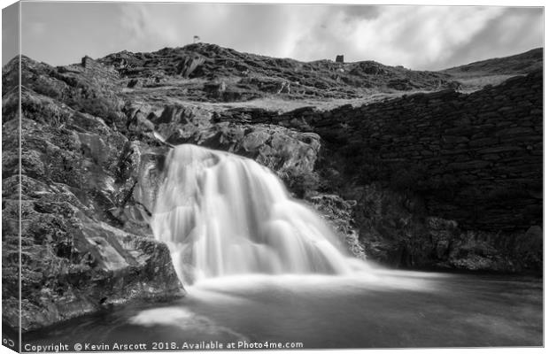 Snowdon Waterfall, Wales Canvas Print by Kevin Arscott