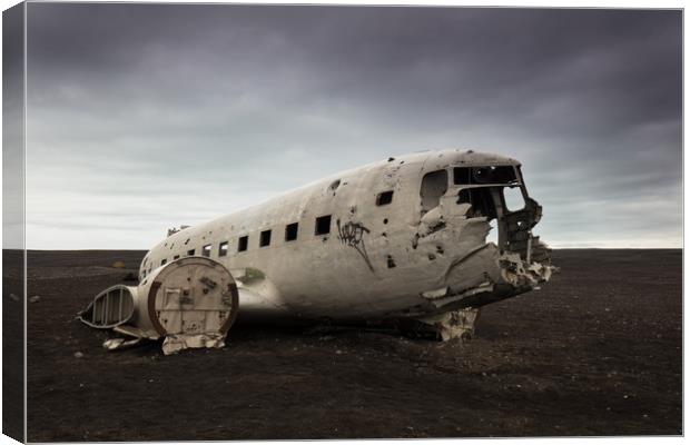 Wreck of US Navy DC-3, Iceland Canvas Print by Gair Brisbane