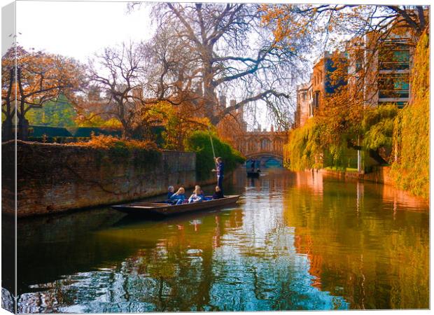 Punt on the River Cam Canvas Print by Simon Hill