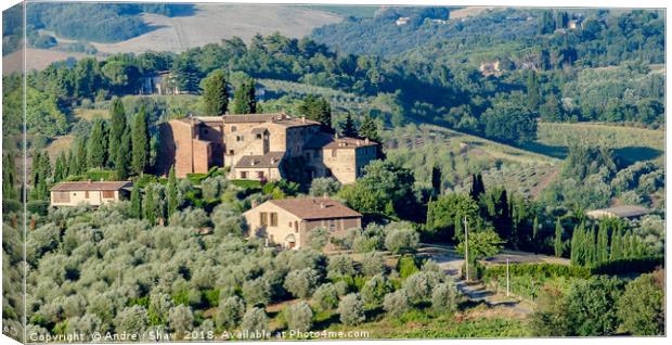 Country villa in the hills near Florence, Italy Canvas Print by Andrew Shaw