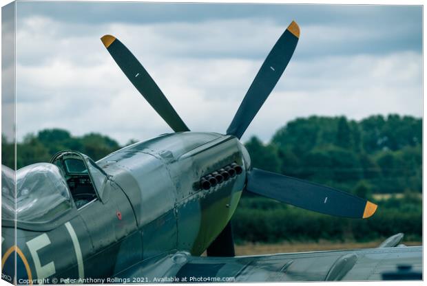 Supermarine Spitfire Canvas Print by Peter Anthony Rollings