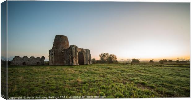St Benets Abbey Canvas Print by Peter Anthony Rollings