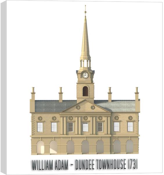 Dundee Townhouse - Front Elevation Canvas Print by Ross McNeillie