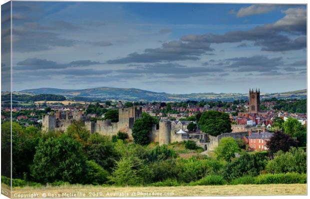 Majestic view of Ludlows medieval town Canvas Print by Ross McNeillie