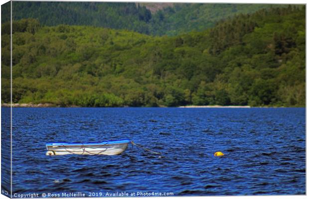 Rowing boat on Loch Lomond Canvas Print by Ross McNeillie