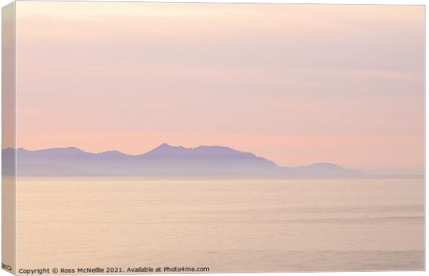 Isle of Arran Silhouette  Canvas Print by Ross McNeillie