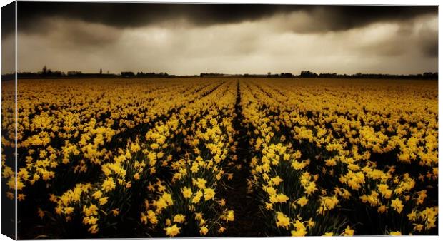 Daffodil fields  Canvas Print by Dorringtons Adventures
