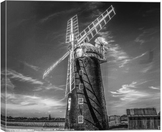 Norfolk windmill  Canvas Print by Ian Stone