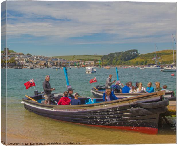 Salcombe Ferry Boats A Bustling Coastal Scene Canvas Print by Ian Stone