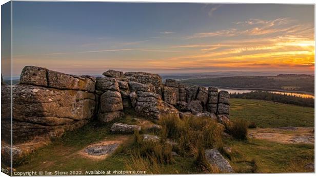 Majestic Sunset over Sheeps Tor Canvas Print by Ian Stone