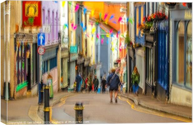 Falmouth High street (abstract) Canvas Print by Ian Stone