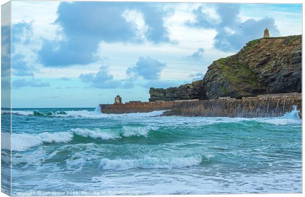 Portreath in Cornwall  Canvas Print by Ian Stone