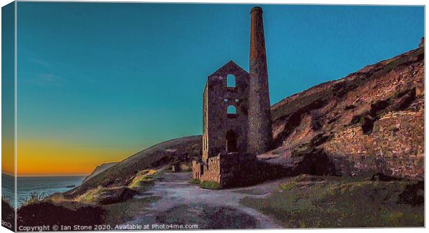 Golden Glow at Wheal Coates Canvas Print by Ian Stone
