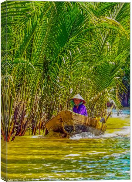 Off to work in Vietnam  Canvas Print by Ian Stone