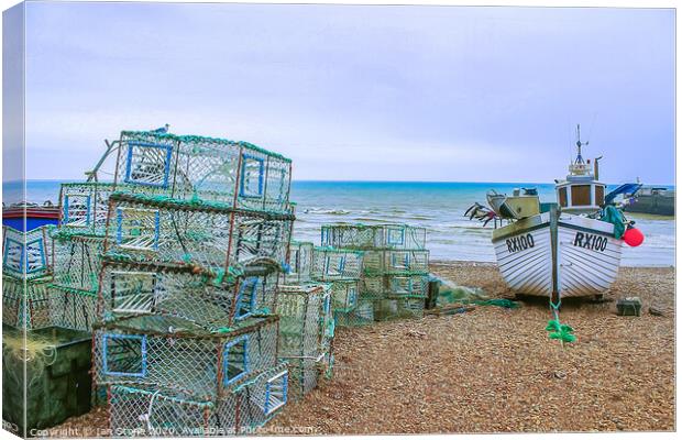Hastings fishing boat  Canvas Print by Ian Stone