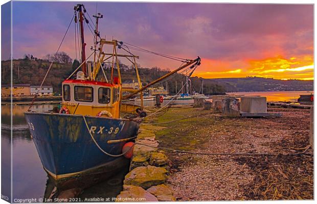 Serene Sunset on Galmpton Creek Canvas Print by Ian Stone