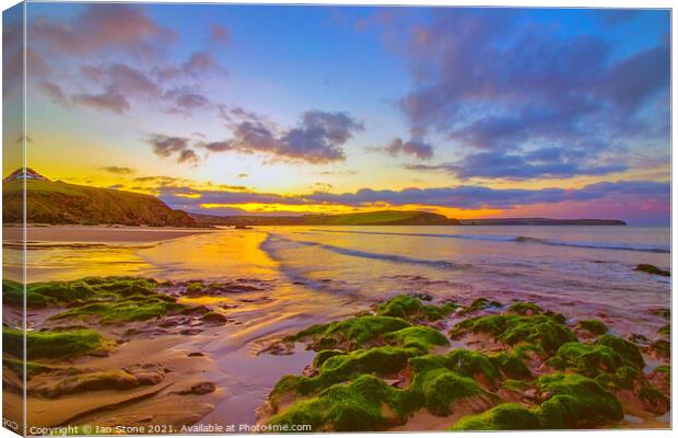 Sunrise at Bigbury on Sea Canvas Print by Ian Stone